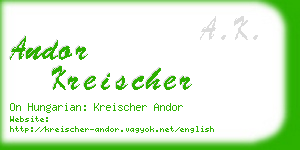 andor kreischer business card